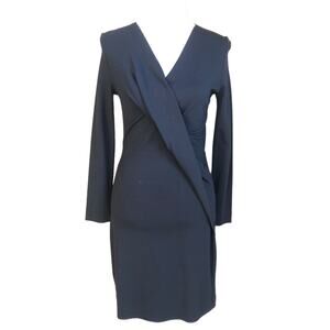 COS black Jersey knit faux wrap dress size S